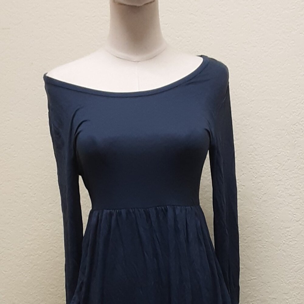 Long Blue Flowing Dress